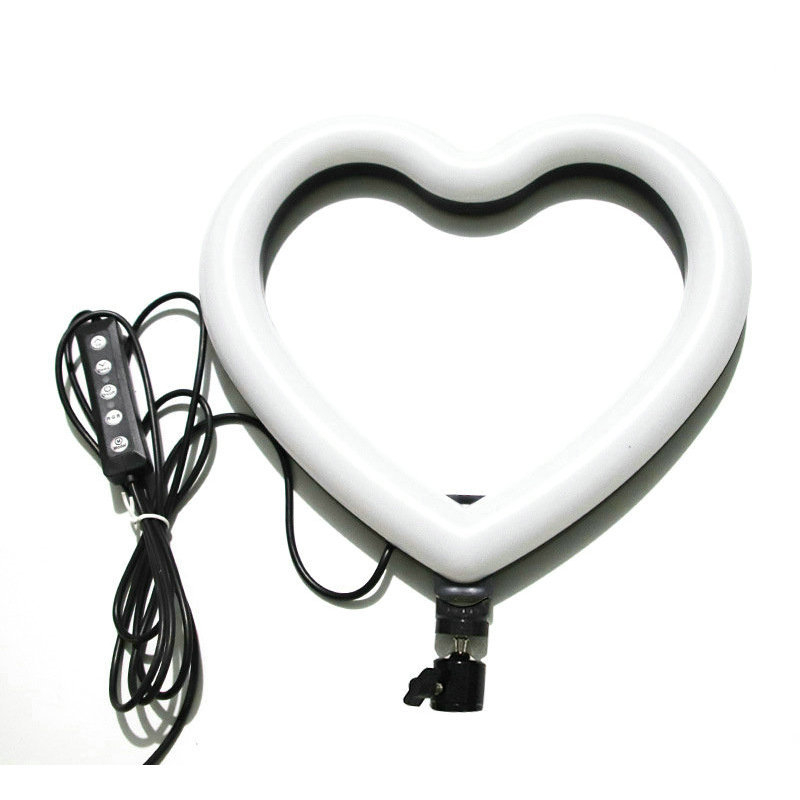 Lumină LED în formă de inimă pentru live streaming pe telefon — 6W, 5V, model JM-LR06, iluminare pentru transmisiuni live, personalizabilă