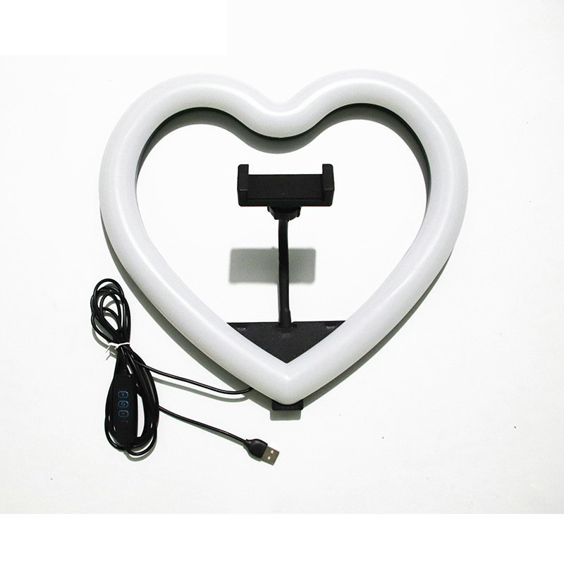 Lumină LED în formă de inimă pentru live streaming pe telefon — 6W, 5V, model JM-LR06, iluminare pentru transmisiuni live, personalizabilă