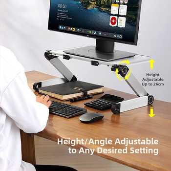 Stojan na monitor k stolnému počítaču – vyvýšená podpora displeja pre notebook, nastaviteľná, plastová, otáčavý typ