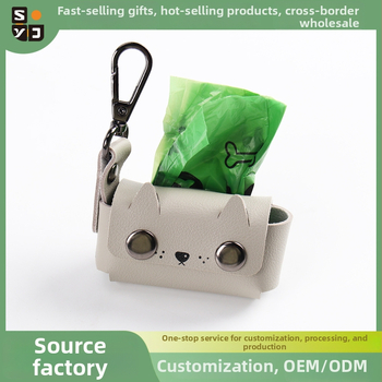 Δερμάτινος φορητός διανομέας σακουλών αποβλήτων κατοικίδίων με καρτούν σχήμα και επίπεδο στόμιο