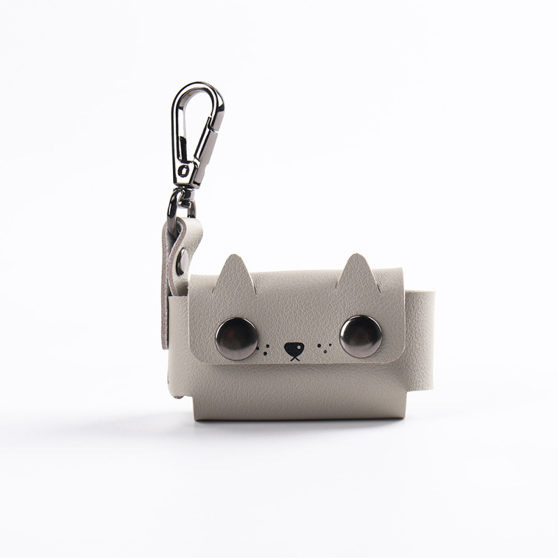 Δερμάτινος φορητός διανομέας σακουλών αποβλήτων κατοικίδίων με καρτούν σχήμα και επίπεδο στόμιο