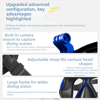 Μάσκα κατάδυσης με βάση για κάμερα, σώμα από σιλικόνη+PC, ZMZDIVE