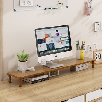 Nanzhu bambusa monitora pacēlājs, Rocketek Mh483, galda displeja statīvs