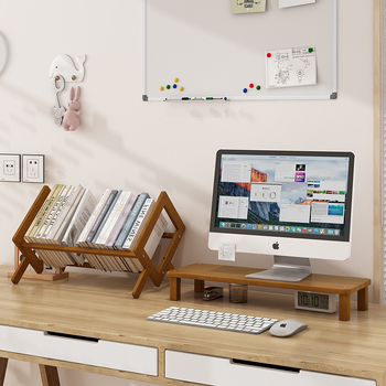 Nanzhu bambusa monitora pacēlājs, Rocketek Mh483, galda displeja statīvs