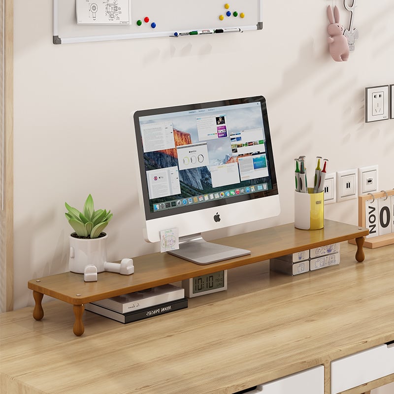 Nanzhu bambusa monitora pacēlājs, Rocketek Mh483, galda displeja statīvs