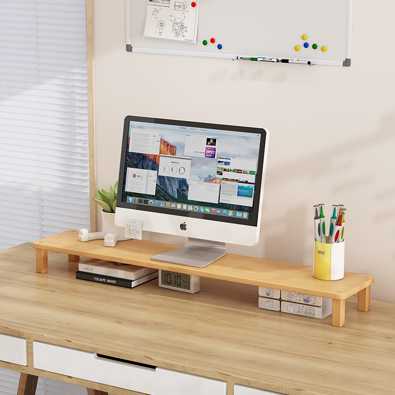 Nanzhu bambusa monitora pacēlājs, Rocketek Mh483, galda displeja statīvs