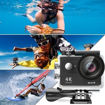 4K Wi-Fi sportkamera, ūdensizturīga, 8 MP sensora, 90 minūšu darbības laiks