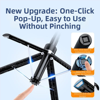 H29 Četru kāju tiešraides statīvs no ABS un alumīnija sakausējuma, universālais tālruņa turētājs, Bluetooth tālvadības pults, attēla stabilizācija, LED apgaisojums