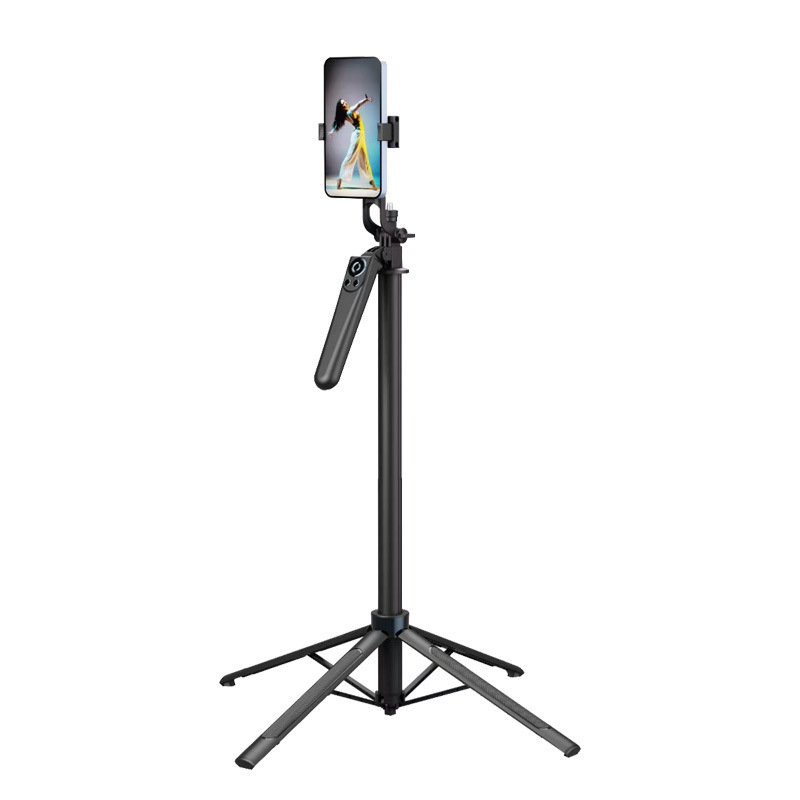 H29 Četru kāju tiešraides statīvs no ABS un alumīnija sakausējuma, universālais tālruņa turētājs, Bluetooth tālvadības pults, attēla stabilizācija, LED apgaisojums