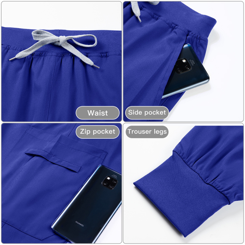 Dvodjelni scrubs set, kratki rukavi, V-izrez, poliester-spandeks materijal, unisex