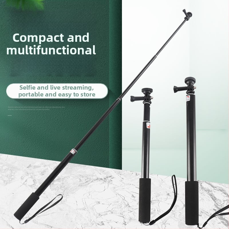 Mobilā tālruņa selfie nūjiņa no alumīnija sakausējuma, telescopisks, Bluetooth, vibrāciju stabilizācija, tiešraides statīvs