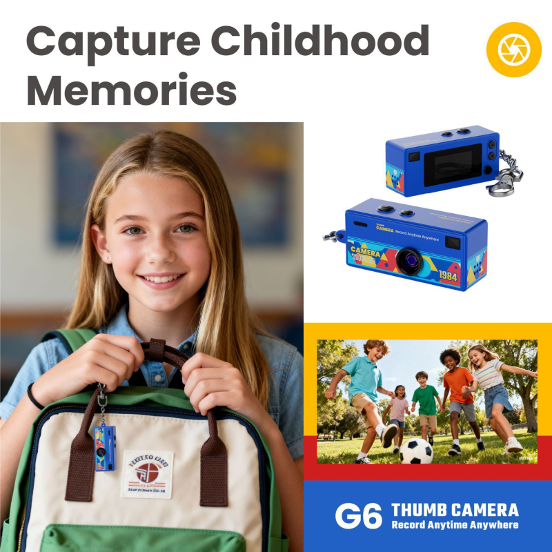 G-6 mini vrecková kamera s 0,96-palcovou LCD obrazovkou, 1–5 MP fotografií, TF karta úložisko, ABS telo, nahrávanie videa a fotografovanie