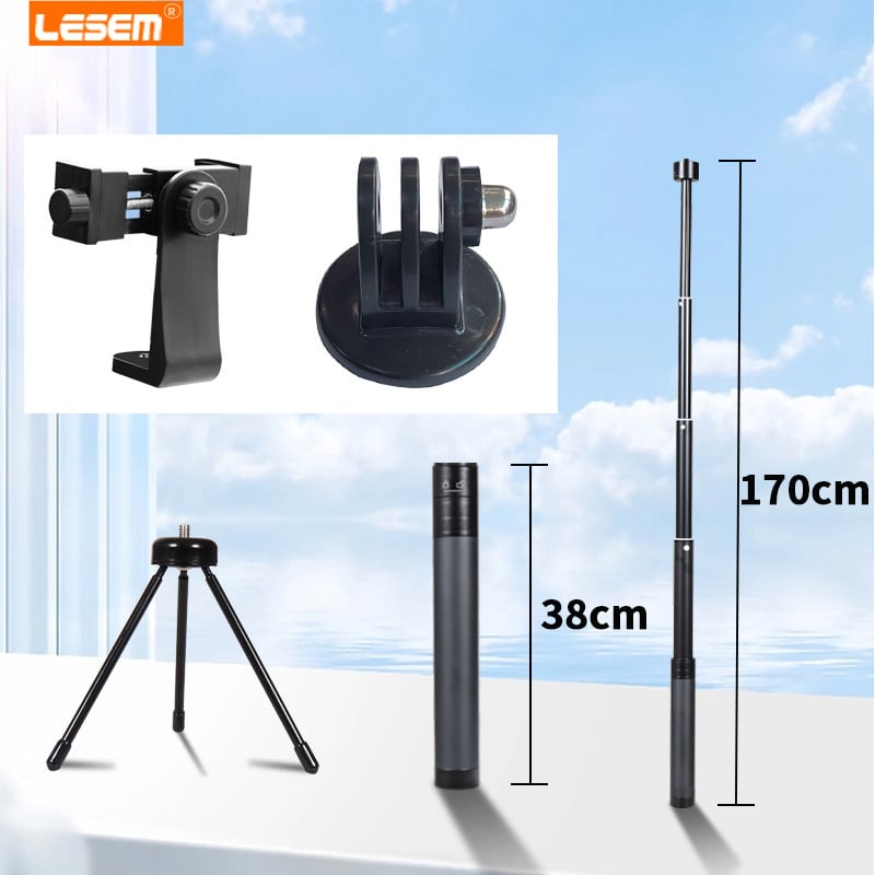 Selfie sticks pagarinājuma nūja DJI Action 5 Pro/4/3, alumīnija konstrukcija, IBIS nav, saderīgs ar Insta360 X5