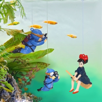 PVC dekor za akvarij - plutajuća crtana figurica male vještice ronilice, 50 g