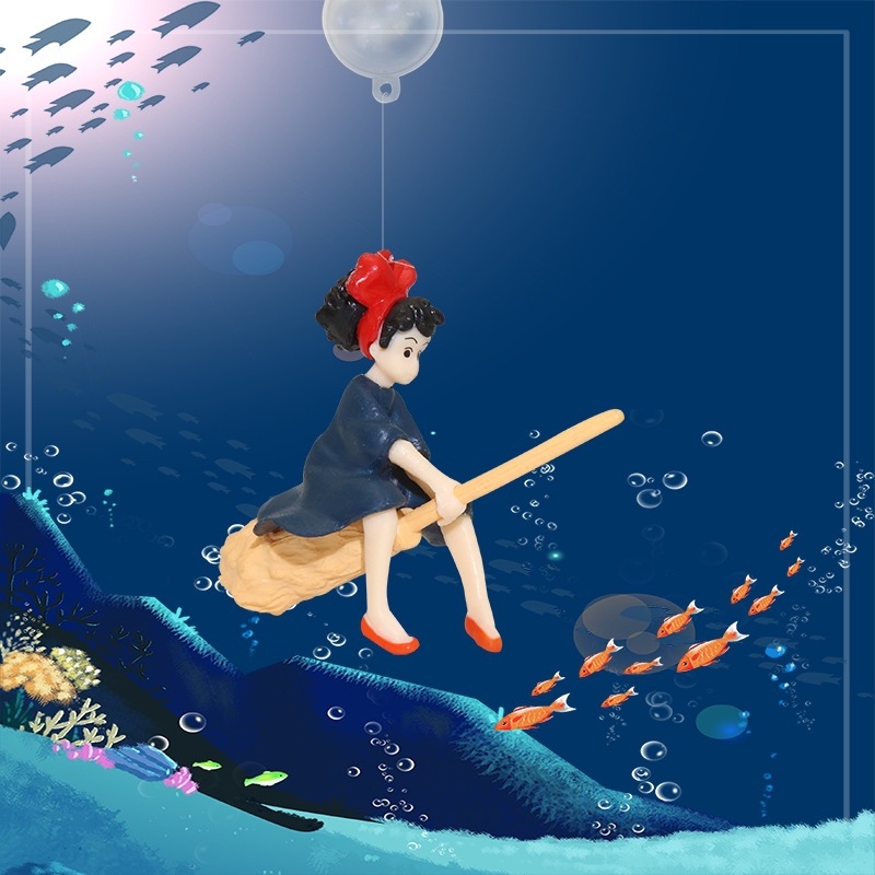 PVC dekor za akvarij - plutajuća crtana figurica male vještice ronilice, 50 g