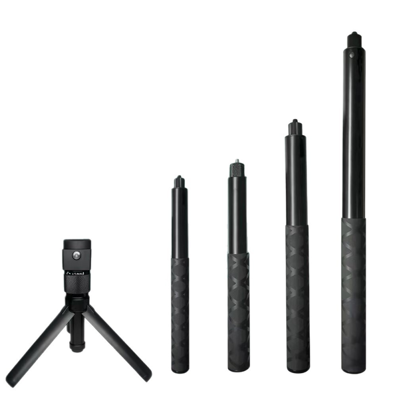 Aliuminio lydinio rankinė selfie lazda Insta360 X3/X4/X5, 4 segmentai, maksimali apkrova 2–5 kg, modelis Straight pull 1230