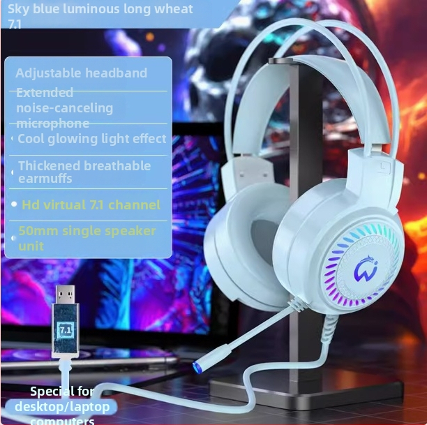 DG-909-XOX Juhtmega mängukõrvaklapid 50 mm draiveritega, sagedusvahemik 20 Hz–20 kHz, tundlikkus 98 dB, 2 m kaabel, mikrofon, USB ja 3,5 mm, arvutiga kasutamiseks, müra vähendus