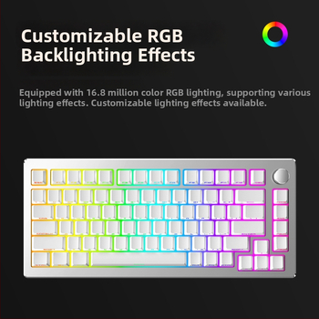 Mechanikus billentyűzetkészlet, 75%-os kiosztás, vezetékes, RGB háttérvilágítás, gasket szerelés