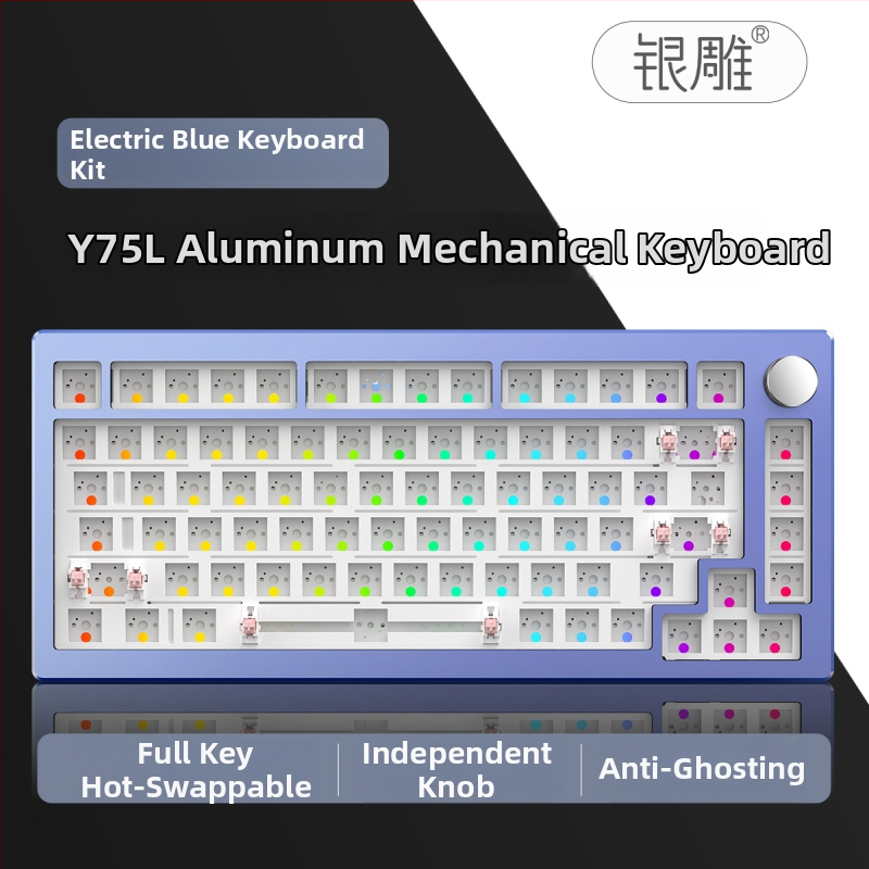 Mechanikus billentyűzetkészlet, 75%-os kiosztás, vezetékes, RGB háttérvilágítás, gasket szerelés