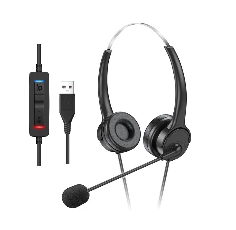 Headset do kancelárie – Business séria, potlačenie šumu, USB pripojenie, model M13, kábel 1,8 m