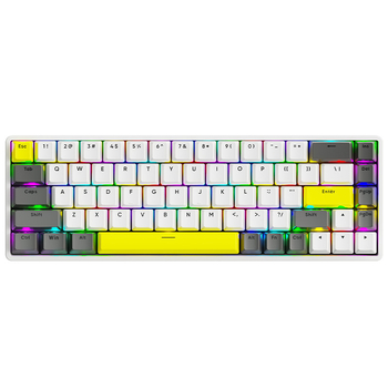 Механична клавиатура с безжична Bluetooth връзка, RGB подсветка, 68 клавиша, метално тяло (68 клавиша, безжична Bluetooth връзка, RGB подсветка, механични превключватели, метално тяло)