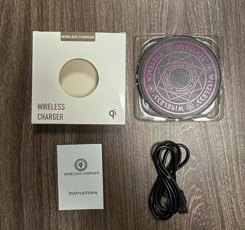 Fémes bevonatú vezeték nélküli töltő varázslatos kör mintával, 15W QC3.0, 1.67A, Honey Electricity