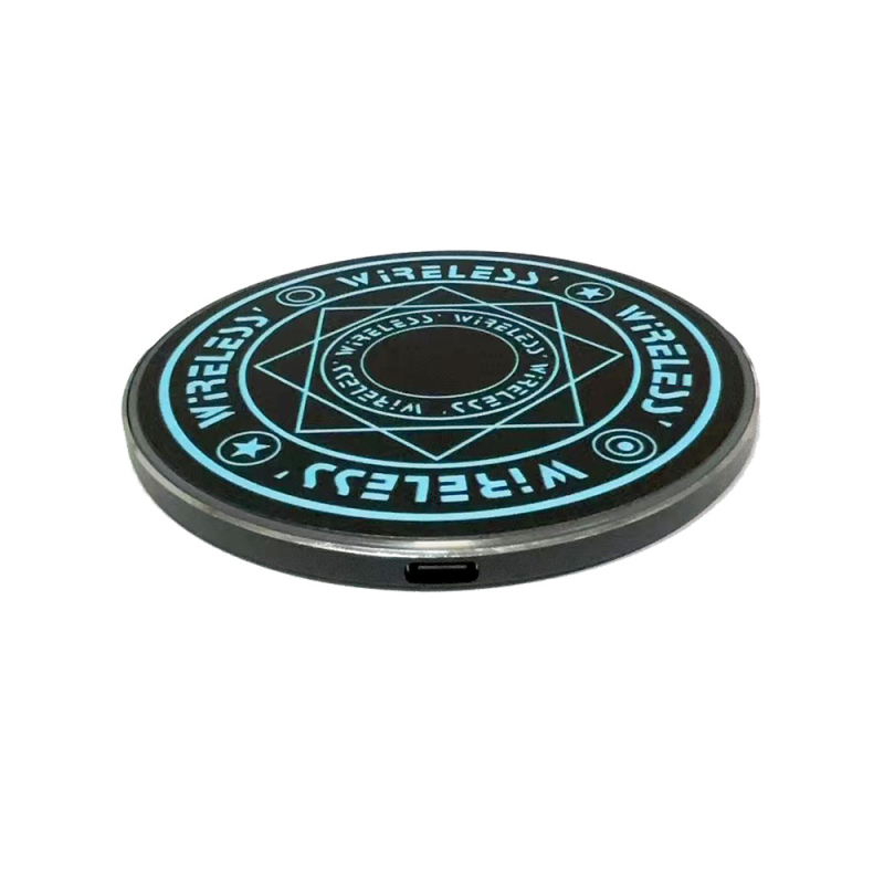 Fémes bevonatú vezeték nélküli töltő varázslatos kör mintával, 15W QC3.0, 1.67A, Honey Electricity