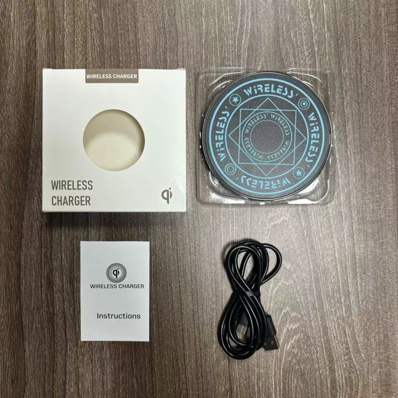 Fémes bevonatú vezeték nélküli töltő varázslatos kör mintával, 15W QC3.0, 1.67A, Honey Electricity