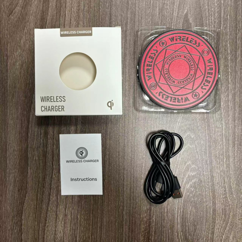 Fémes bevonatú vezeték nélküli töltő varázslatos kör mintával, 15W QC3.0, 1.67A, Honey Electricity