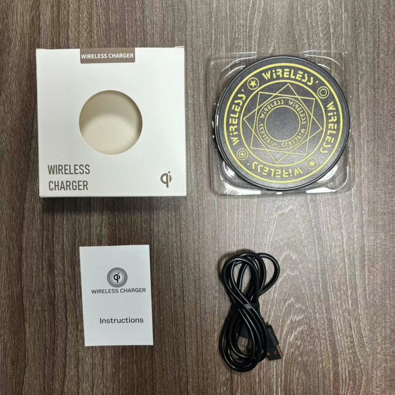 Fémes bevonatú vezeték nélküli töltő varázslatos kör mintával, 15W QC3.0, 1.67A, Honey Electricity