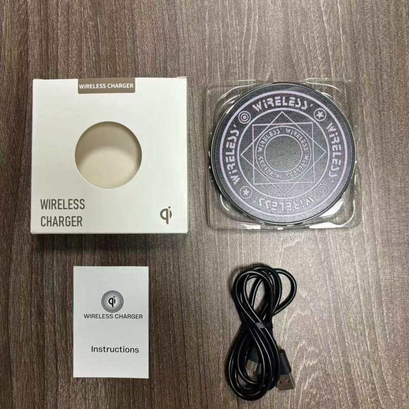 Fémes bevonatú vezeték nélküli töltő varázslatos kör mintával, 15W QC3.0, 1.67A, Honey Electricity