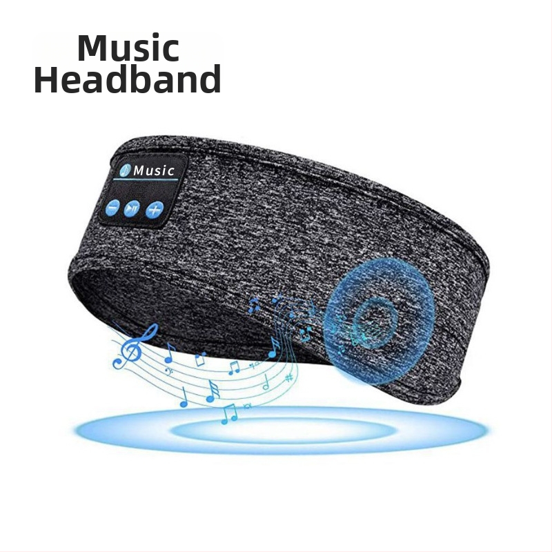 Bluetooth čelenka na spanie s očnou maskou — bezdrôtové stereo slúchadlá, Bluetooth 5.4, dosah 15 m, batéria 8+ hodín, hovory a hudba