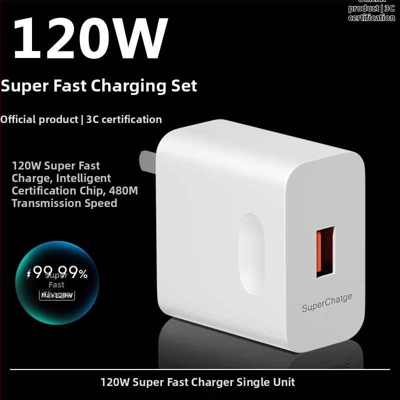 Rýchla nabíjačka 120W pre Huawei, Honor, Oppo a Android zariadenia — QC 4.0, 120W výstup, univerzálna kompatibilita