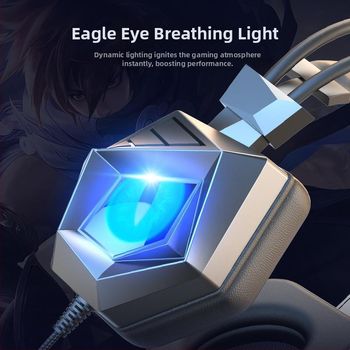 Esports gaming slúchadlá s 40 mm reproduktormi, 3,5 mm konektorom, kábelom, zabudovaný mikrofón, rozsah frekvencií 20–20000 Hz