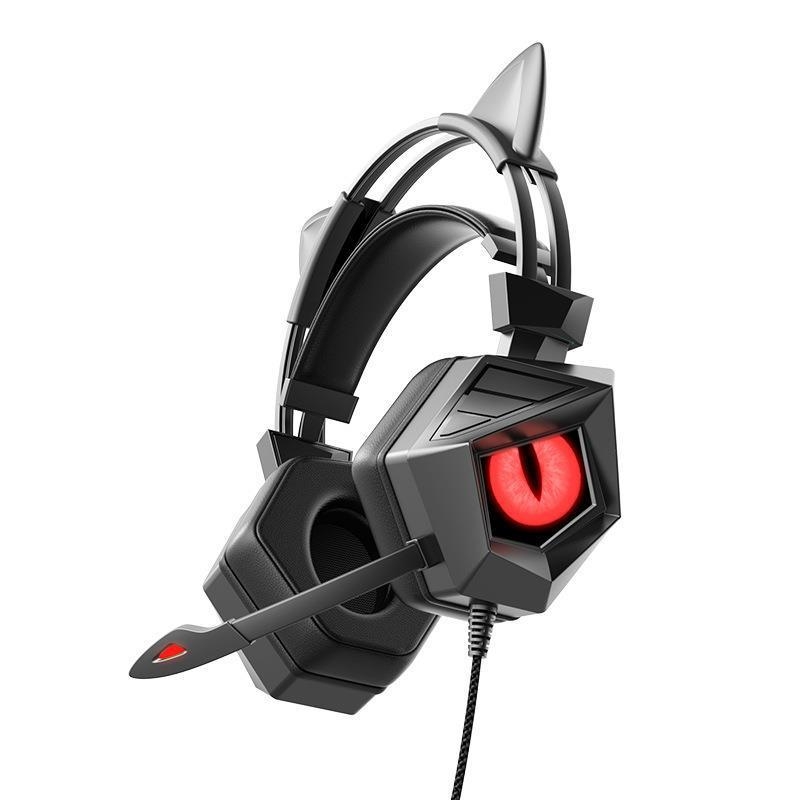 Esports gaming slúchadlá s 40 mm reproduktormi, 3,5 mm konektorom, kábelom, zabudovaný mikrofón, rozsah frekvencií 20–20000 Hz