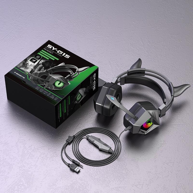 Esports gaming slúchadlá s 40 mm reproduktormi, 3,5 mm konektorom, kábelom, zabudovaný mikrofón, rozsah frekvencií 20–20000 Hz