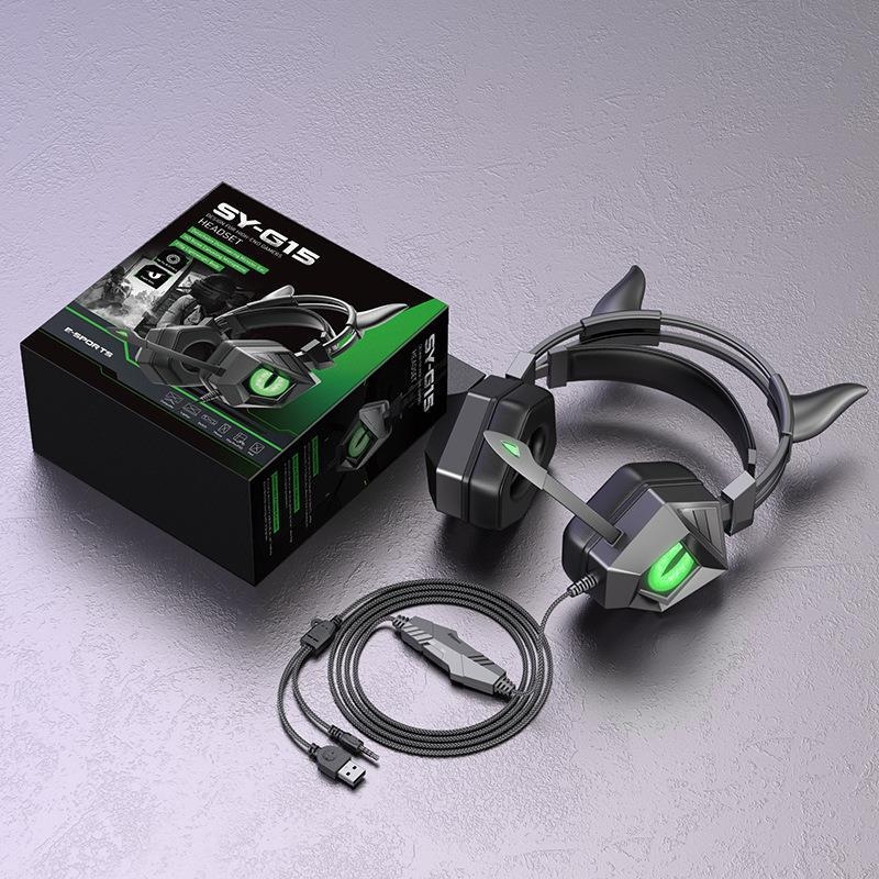 Esports gaming slúchadlá s 40 mm reproduktormi, 3,5 mm konektorom, kábelom, zabudovaný mikrofón, rozsah frekvencií 20–20000 Hz