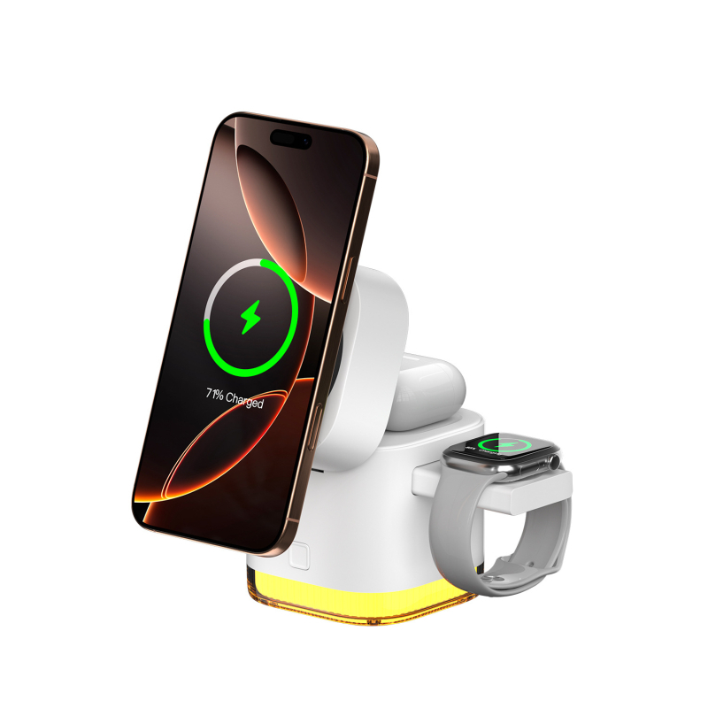 Qi2 Μαγνητικός Ασύρματος Φορτιστής 65W, 3 σε 1 με περιστροφικό αισθητήρα υπερύθρων για φορητούς υπολογιστές Apple