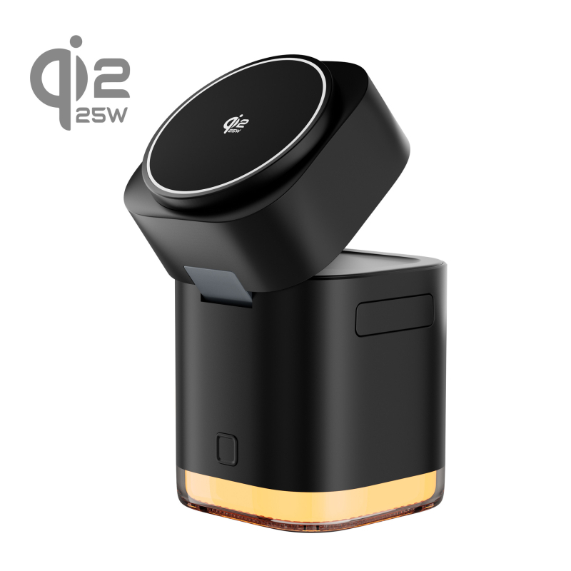 Qi2 Μαγνητικός Ασύρματος Φορτιστής 65W, 3 σε 1 με περιστροφικό αισθητήρα υπερύθρων για φορητούς υπολογιστές Apple