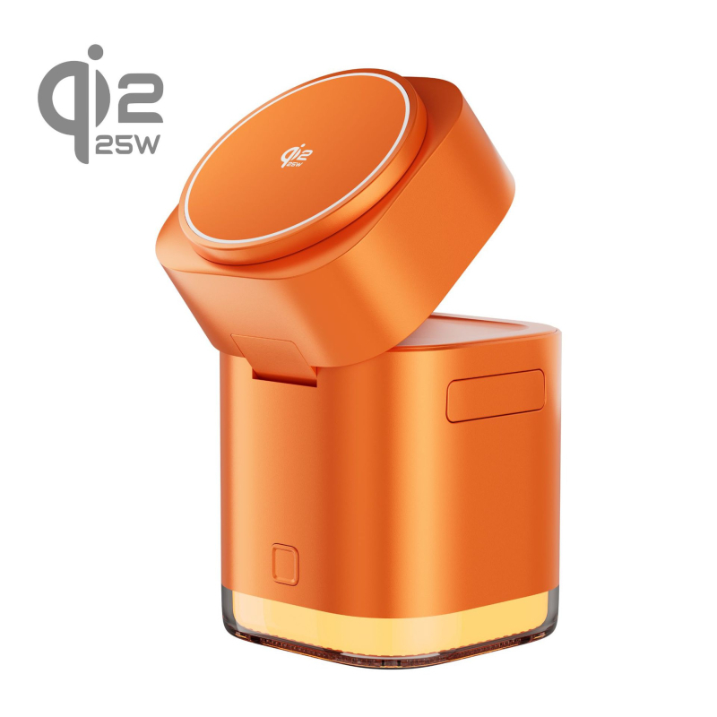 Qi2 Μαγνητικός Ασύρματος Φορτιστής 65W, 3 σε 1 με περιστροφικό αισθητήρα υπερύθρων για φορητούς υπολογιστές Apple