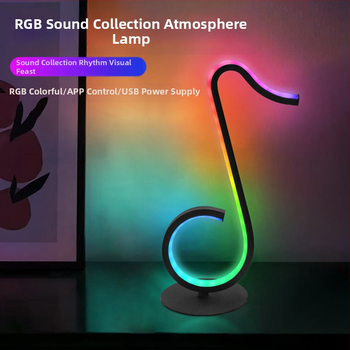 RGB krāsaina galda atmosfēras gaisma - USB barošana, lietotnes vadība, skaņas uztveres režīms, galda lampai