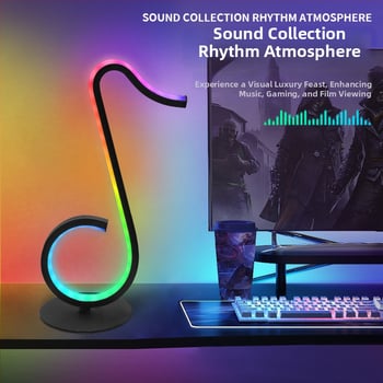 RGB krāsaina galda atmosfēras gaisma - USB barošana, lietotnes vadība, skaņas uztveres režīms, galda lampai