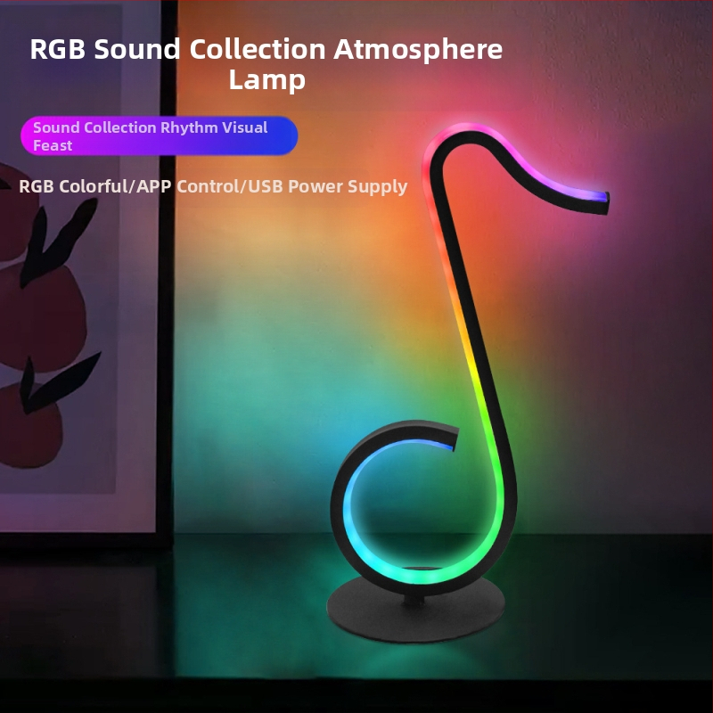 RGB krāsaina galda atmosfēras gaisma - USB barošana, lietotnes vadība, skaņas uztveres režīms, galda lampai