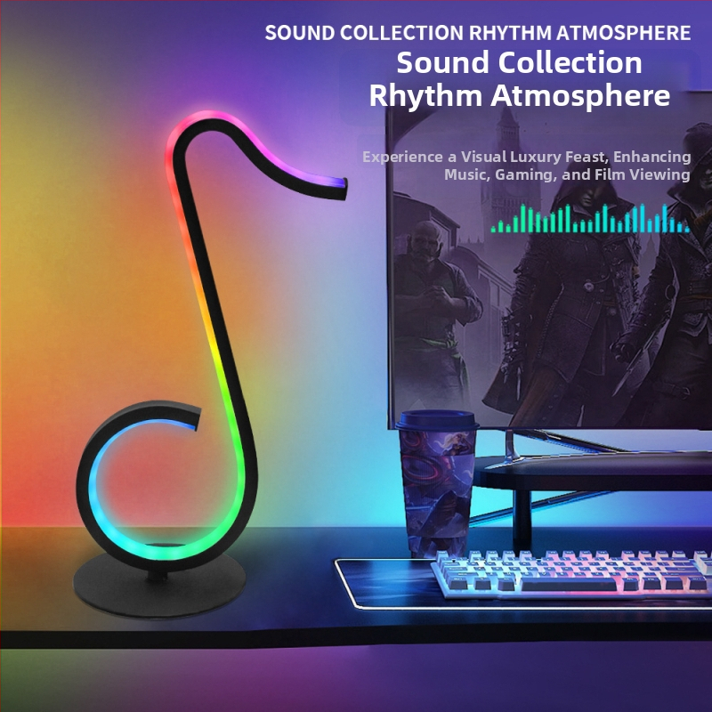 RGB krāsaina galda atmosfēras gaisma - USB barošana, lietotnes vadība, skaņas uztveres režīms, galda lampai