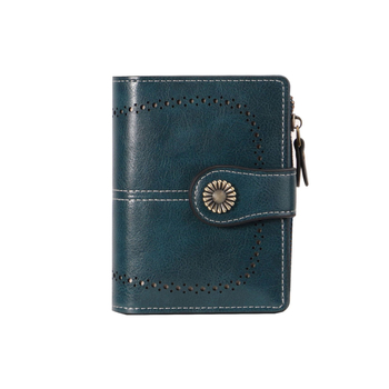 PU bőr RFID-blokkoló cipzáros pénztárca több kártyatartóval és csattal, vízálló és kopásálló