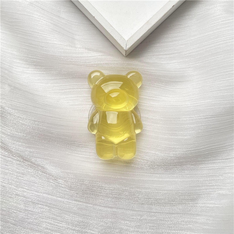 Átlátszó maci‑légzsákos telefonállvány felhő alakú teleszkópos tartóval asztali használatra, műanyag