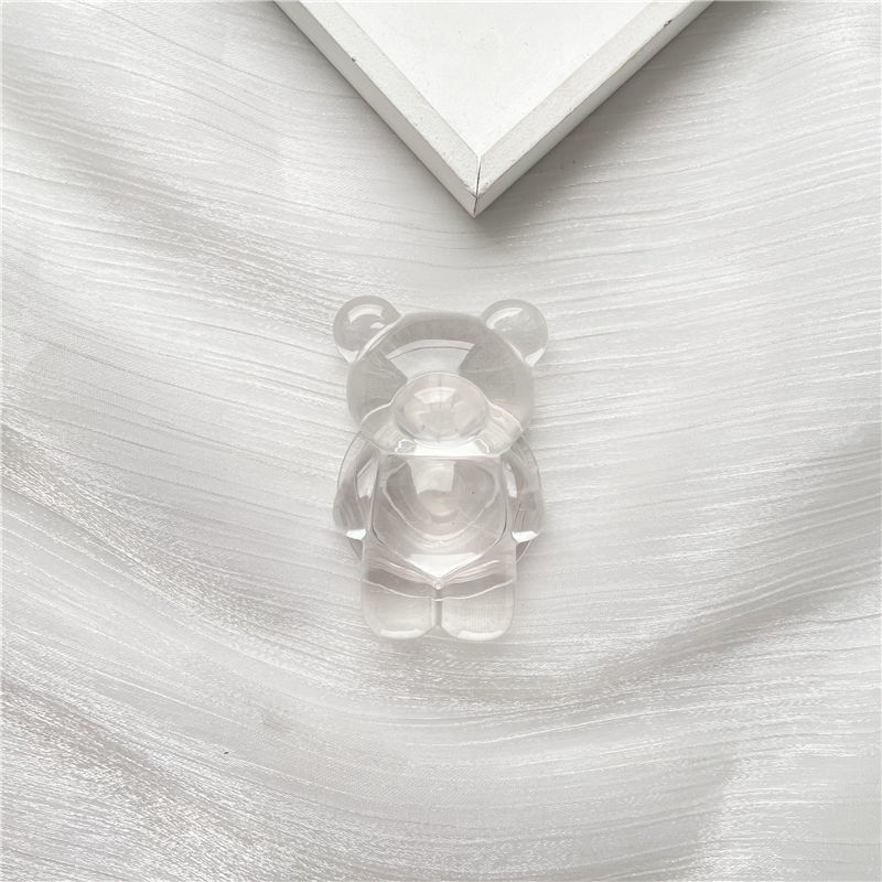 Átlátszó maci‑légzsákos telefonállvány felhő alakú teleszkópos tartóval asztali használatra, műanyag