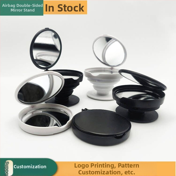 Stolný stojan na štvorcové zrkadlo na líčenie s otváracím krytom, dvojstranné zrkadlo, teleskopické zloženie, ABS materiál