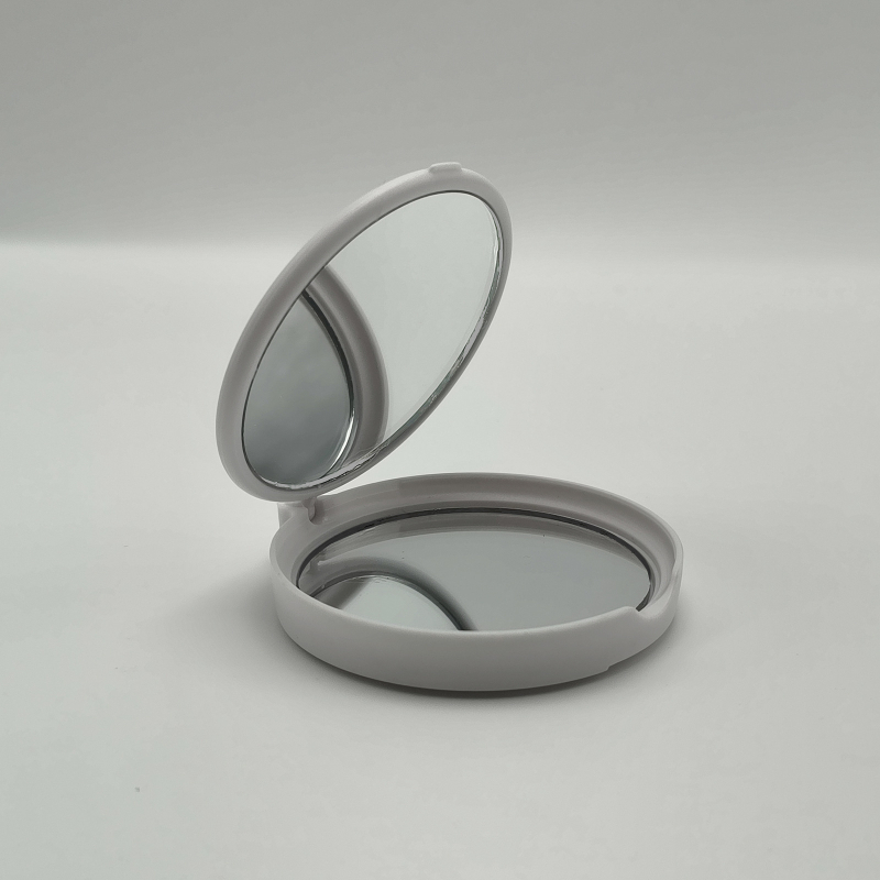 Stolný stojan na štvorcové zrkadlo na líčenie s otváracím krytom, dvojstranné zrkadlo, teleskopické zloženie, ABS materiál