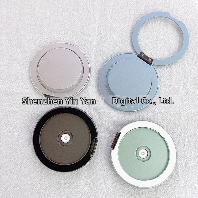 Snap-on magnētiskais telefona turētājs ar locīšanas teleskopisko roku un apaļu magnētisko piesūcekņa pamatu, universāla saderība, materiāli: ABS+TPU+magnets+alumīnija sakausējums